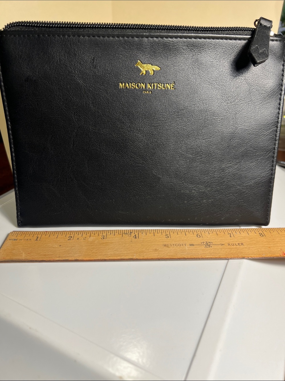 Maison Kitsuné x Japan Airlines JAL Amenity Pouch Black Fox Logo